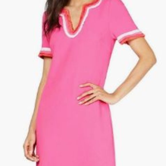 Trina Turk Short Sleeve Fringe NecklineTrim Mini Dress Size 2 NWT - Picture 9 of 9